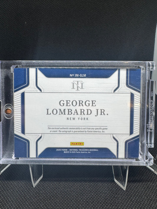 George Lombard Jr 2025 National Treasures Booklet Patch Auto /10 baseball card