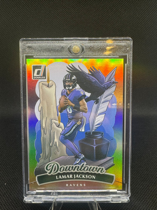 Lamar Jackson 2025 Panini Donruss Downtown #1 card - Ravens MVP