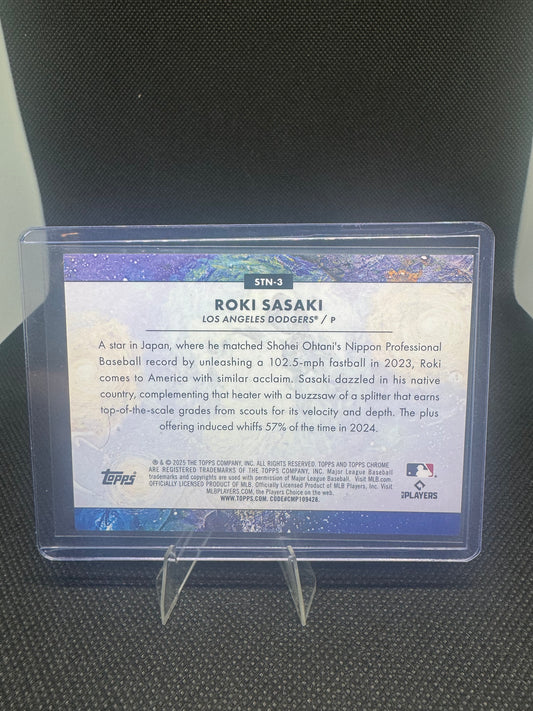Roki Sasaki 2025 Topps Cosmic Chrome Stars In The Night STN-3 card - Dodgers Phenom