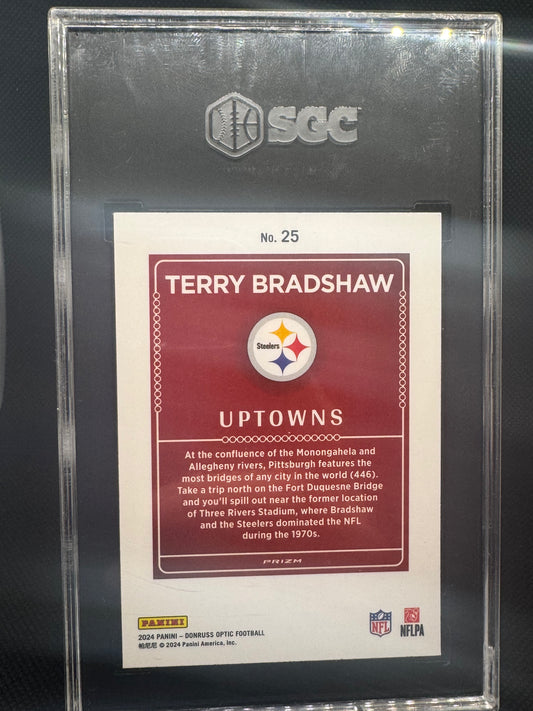 Terry Bradshaw 2024 Panini Donruss Optic Uptowns SSP #25 card - Steelers Legend