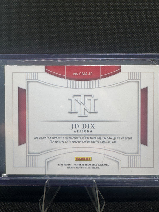 JD Dix 2025 Panini National Treasures Colossal Patch Auto /99 card