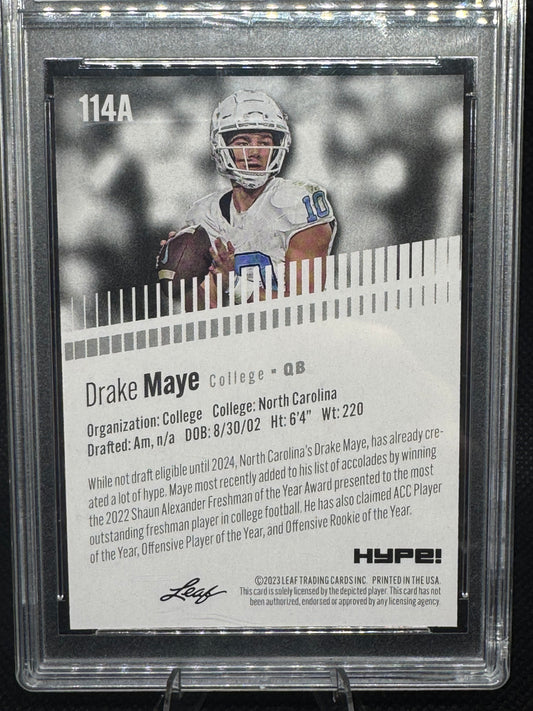 Drake Maye Leaf HYPE! #114A Rookie North Carolina Football Card - Raw