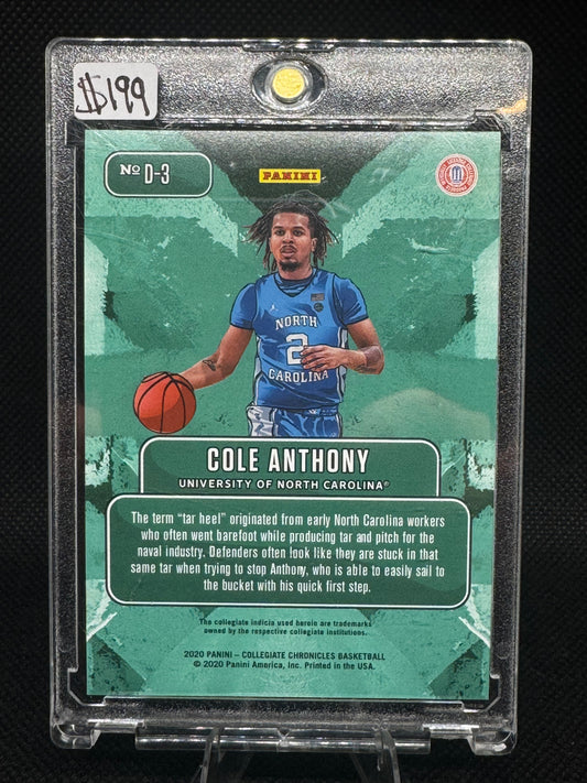Cole Anthony 2020 Prizm Draft Picks #D3 Downtown /(SSP) Rookie RAW