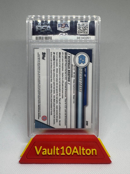 Drake Maye 2023 Bowman University Chrome #200 PSA 10 Gem MT