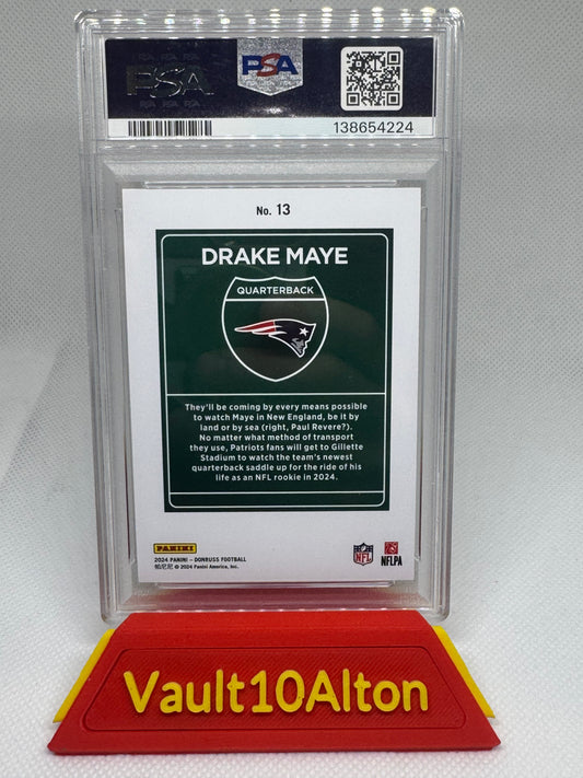 Drake Maye 2024 Donruss #13 Downtown /(SSP) PSA 9 Mint