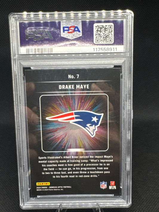 Drake Maye 2024 Panini Donruss Optic #7 Light It Up RC PSA 10 Gem Mint