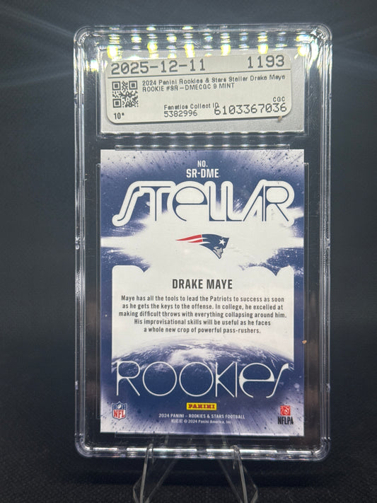 Drake Maye 2024 Panini Rookies & Stars Stellar ROOKIE #SR-DME CGC 9 MINT