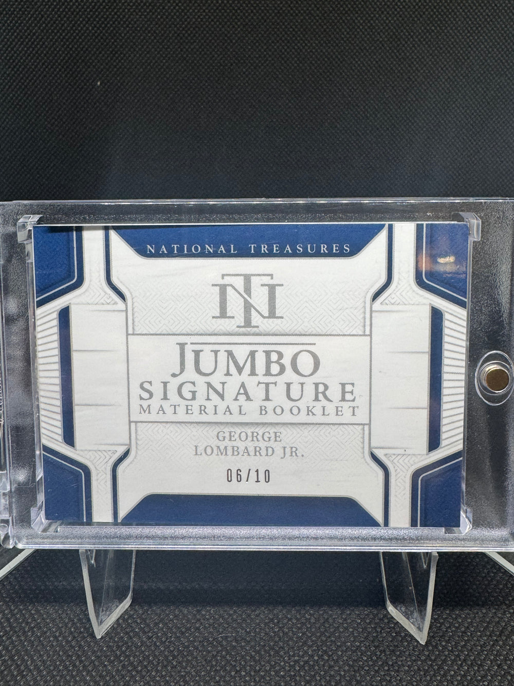 George Lombard Jr 2025 Panini National Treasures Booklet Patch Auto /10 card