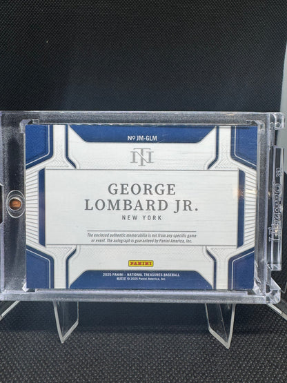 George Lombard Jr 2025 National Treasures Booklet Patch Auto /10 baseball card