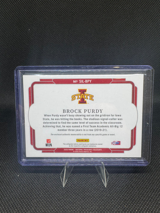 Brock Purdy 2025 Panini National Treasures Silhouettes Jumbo Patch /10 card - 49ers QB