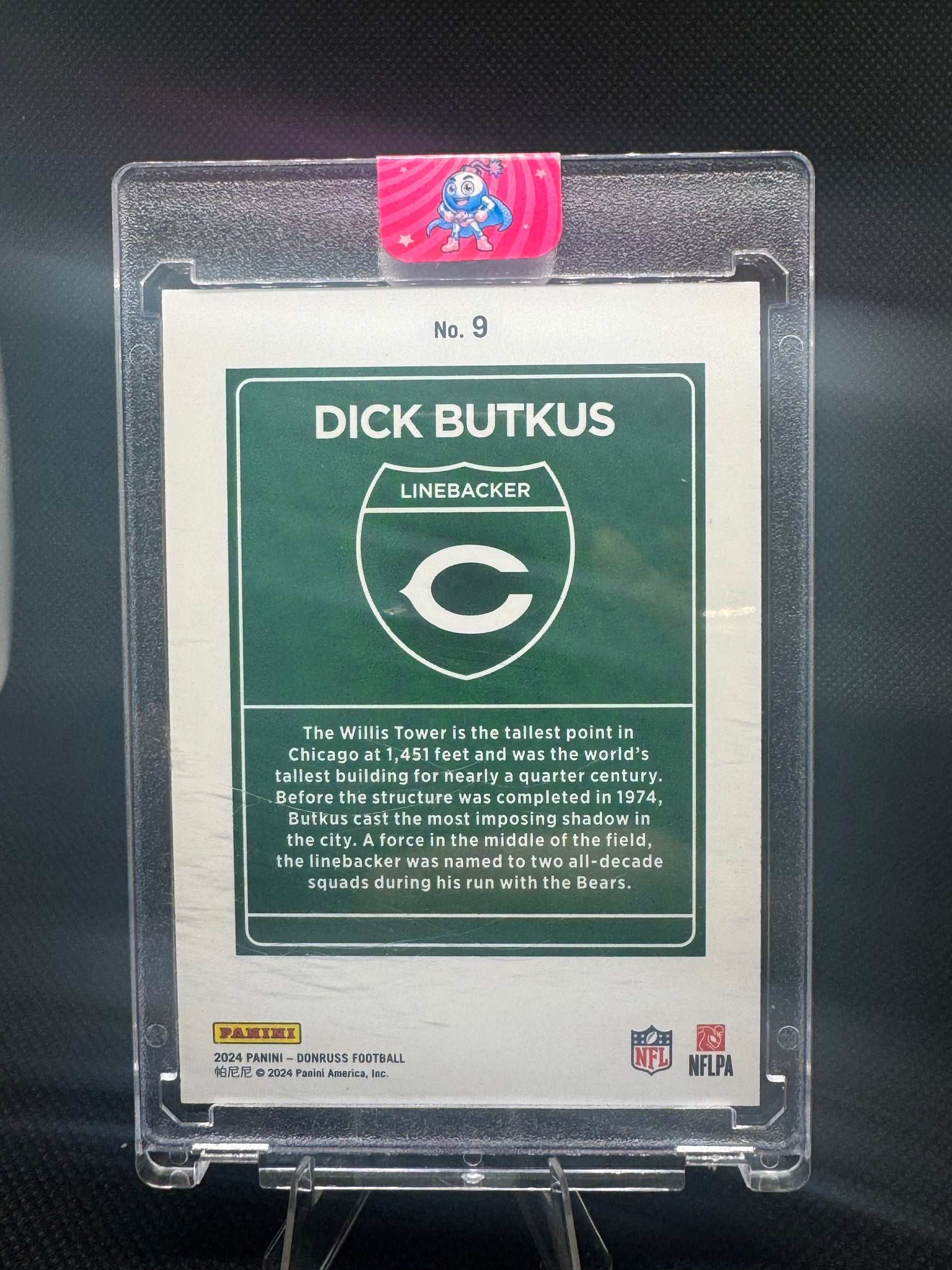 Dick Butkus 2024 Panini Donruss Downtown #9 card - Chicago Bears Legend