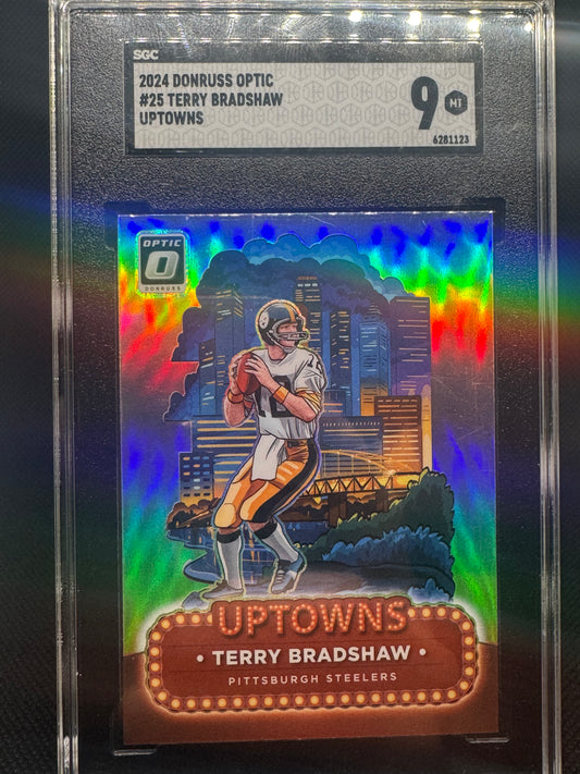 Terry Bradshaw 2024 Panini Donruss Optic Uptowns SSP #25 card - Steelers Legend