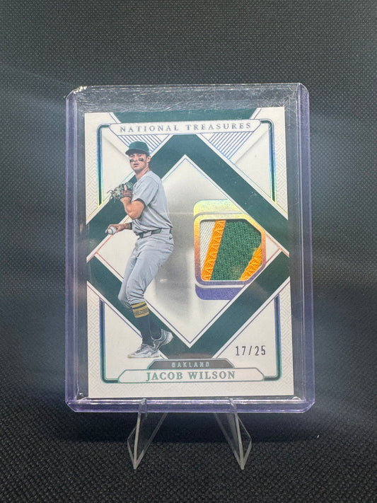 Jacob Wilson 2025 Panini National Treasures Treasured Threads /25 jersey card