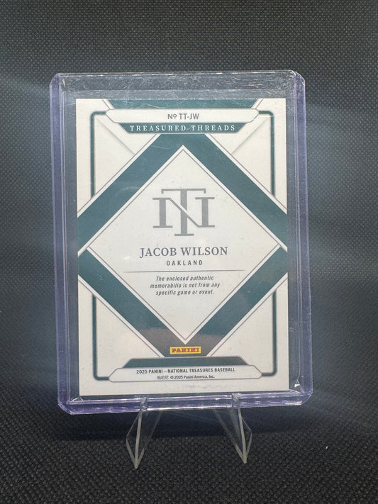 Jacob Wilson 2025 Panini National Treasures Treasured Threads /25 jersey card