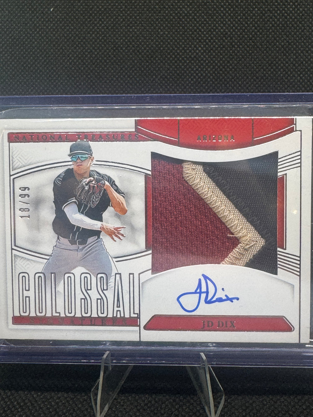 JD Dix 2025 Panini National Treasures Colossal Patch Auto /99 card