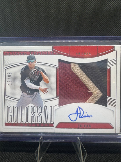 JD Dix 2025 Panini National Treasures Colossal Patch Auto /99 card
