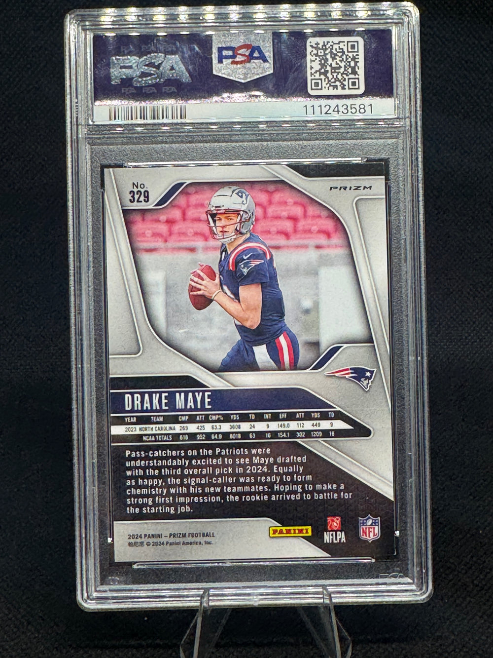 Drake Maye 2024 Donruss #379 Optic Preview Pink Rookie PSA 10 Gem Mint