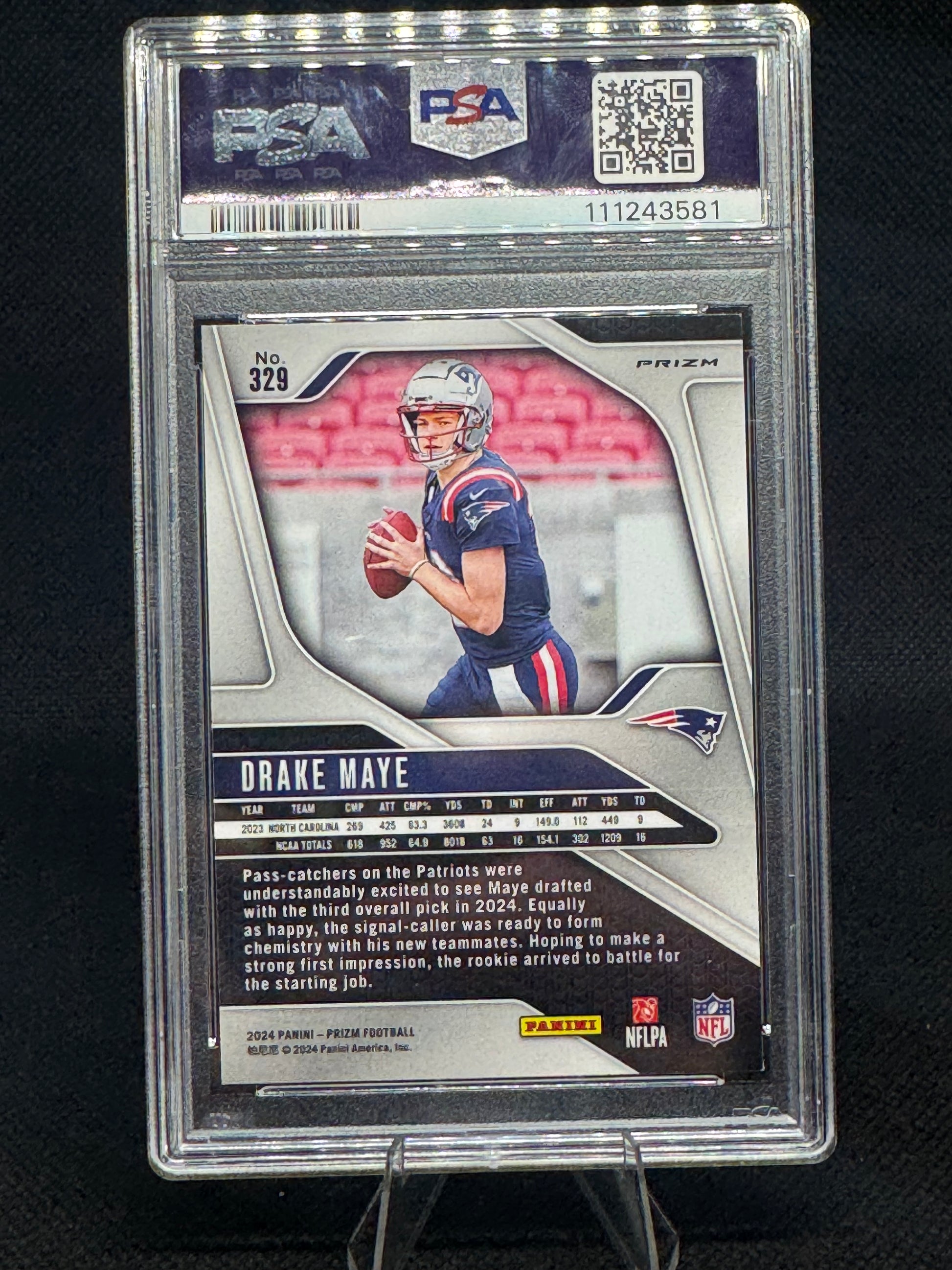 Drake Maye 2024 Donruss #379 Optic Preview Pink Rookie PSA 10 Gem Mint