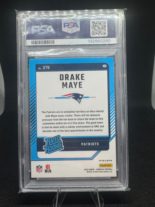 Drake Maye 2024 Donruss #379 Optic Preview Pink Rookie PSA 9 Mint