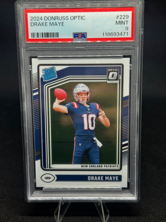Drake Maye #229 2024 Panini Donruss Optic PSA 9 Mint - Patriots QB