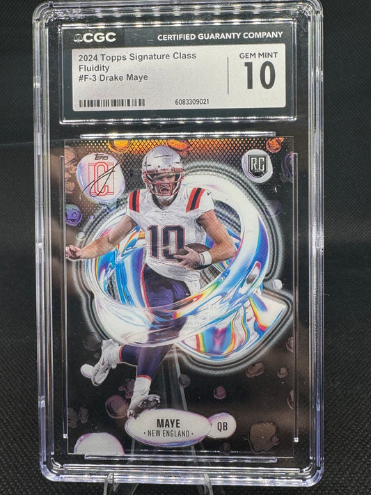 2024 Topps Signature Class Drake Maye Fluidity Rookie RC #F-3 CGC 10 Gem Mint