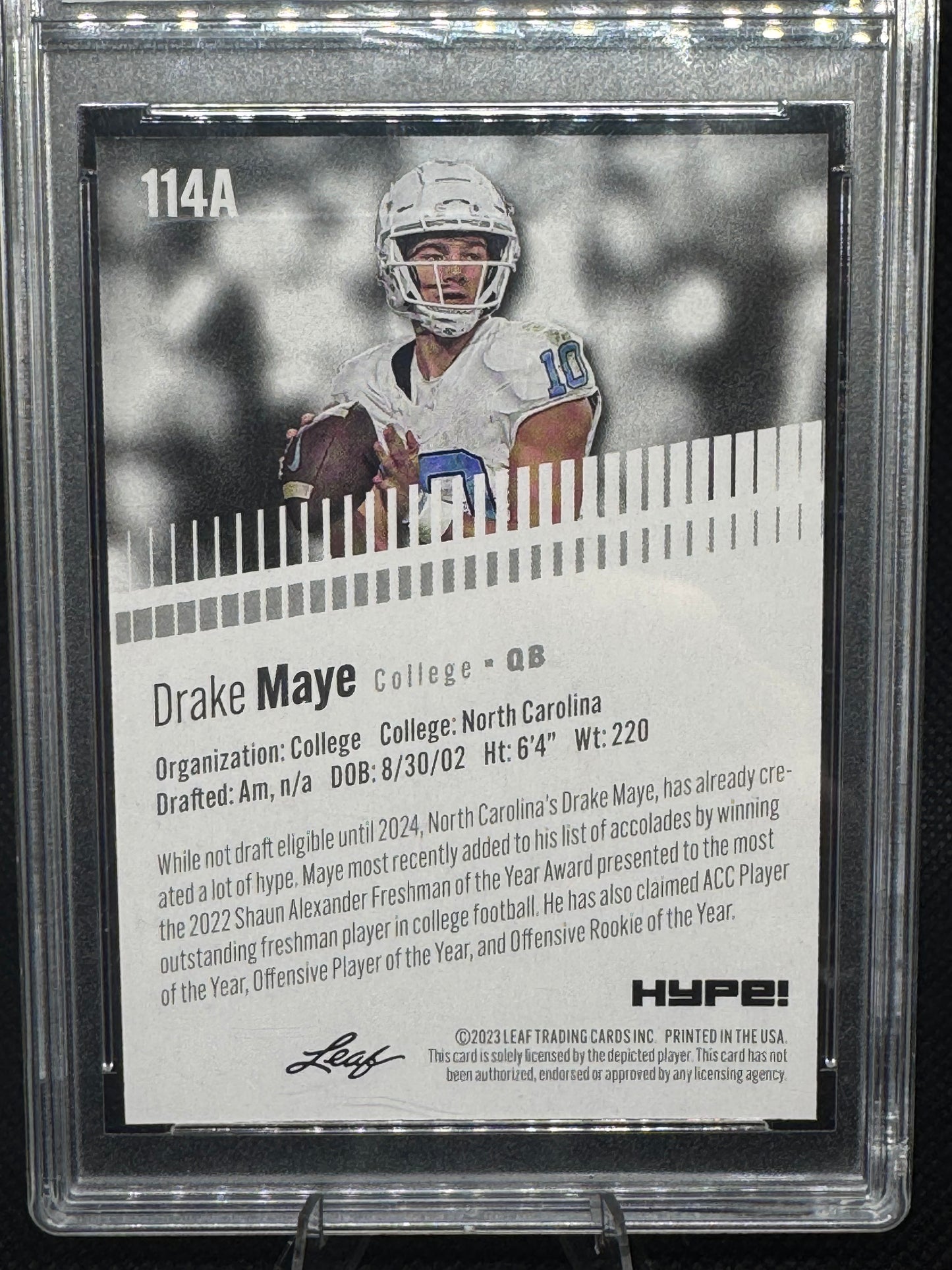 Drake Maye Leaf HYPE! #114A Rookie North Carolina Football Card - Raw