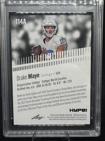 Drake Maye Leaf HYPE! #114A Rookie North Carolina Football Card - Raw
