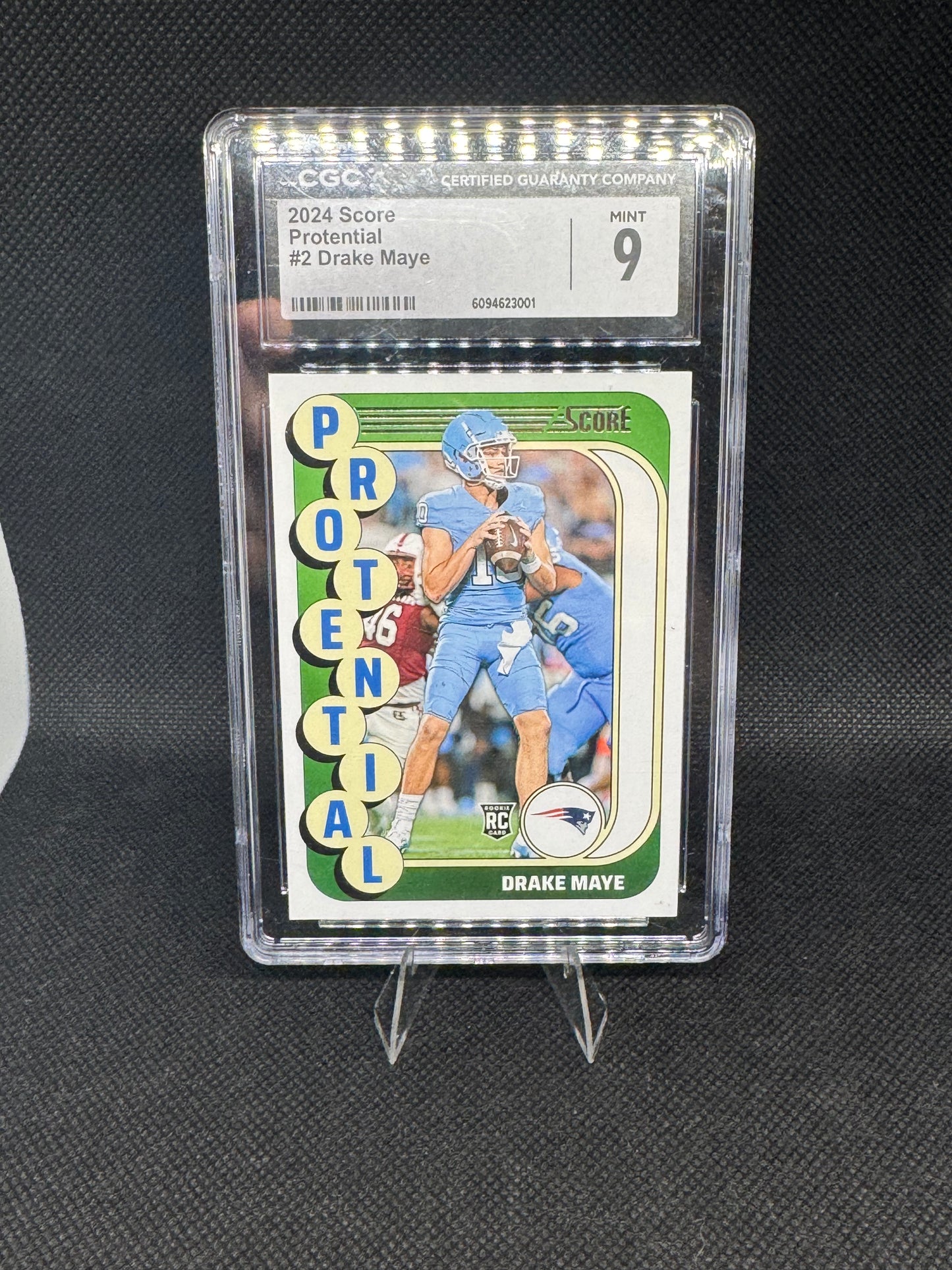 2024 Score Potential Drake Maye ROOKIE #2 CGC 9 MINT - Patriots QB