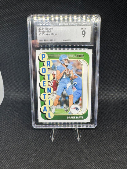 2024 Score Potential Drake Maye ROOKIE #2 CGC 9 MINT - Patriots QB