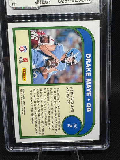 2024 Score Potential Drake Maye ROOKIE #2 CGC 9 MINT - Patriots QB