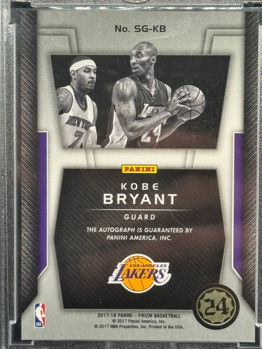 Kobe Bryant 2017 Panini Prizm Signatures SG-KB, Raw - on Card Auto