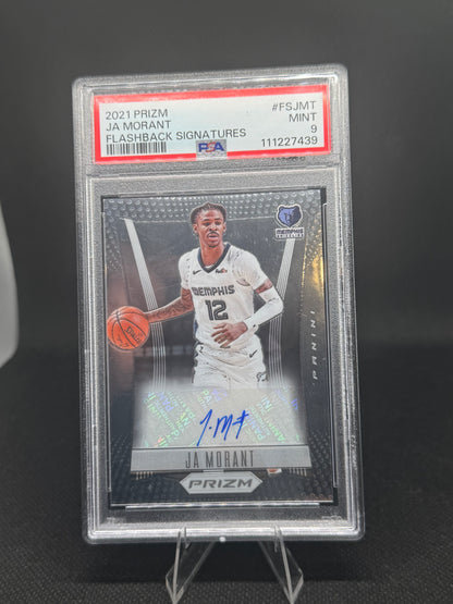 Ja Morant 2021-22 Panini Prizm Flashback Signatures #FS-JMT Auto PSA MINT 9