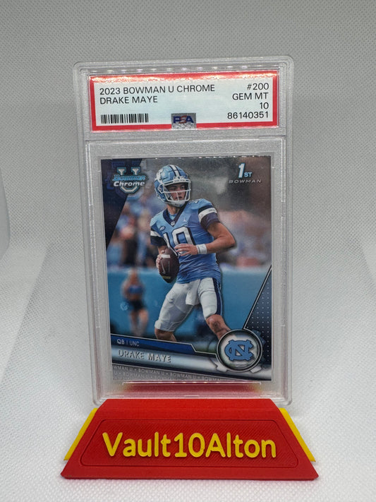 Drake Maye 2023 Bowman University Chrome #200 PSA 10 Gem MT