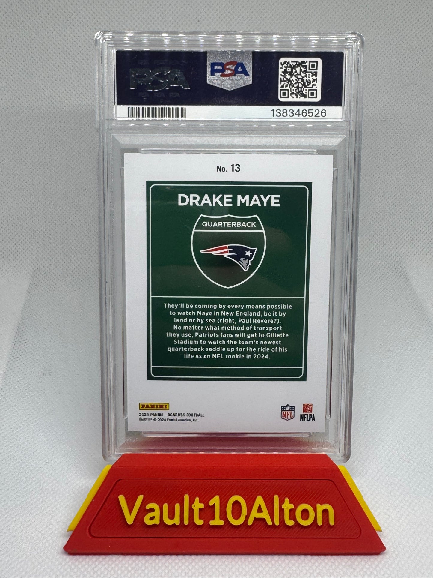 Drake Maye 2024 Donruss #13 Downtown /(SSP) PSA 9 Mint